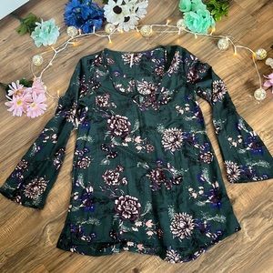Floral Bell Sleeve Tunic Dress